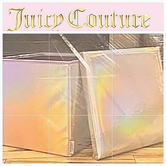 Juicy Couture Home Holographic Faux Leather Lidded Collapsible Storage Cube - Picture 2 of 9